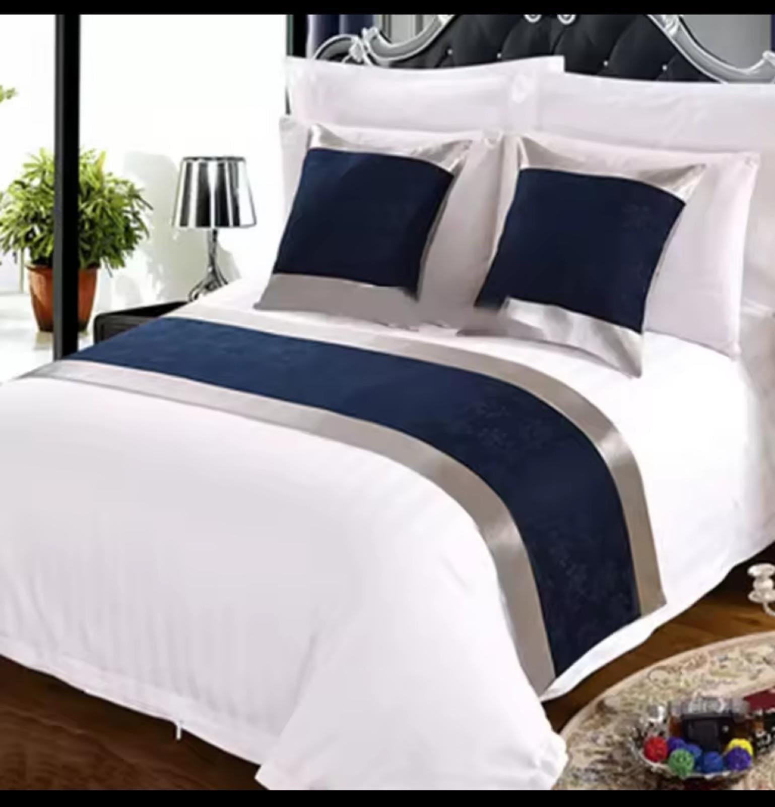 Premium Hotel White Bedsheet Set - Style 19