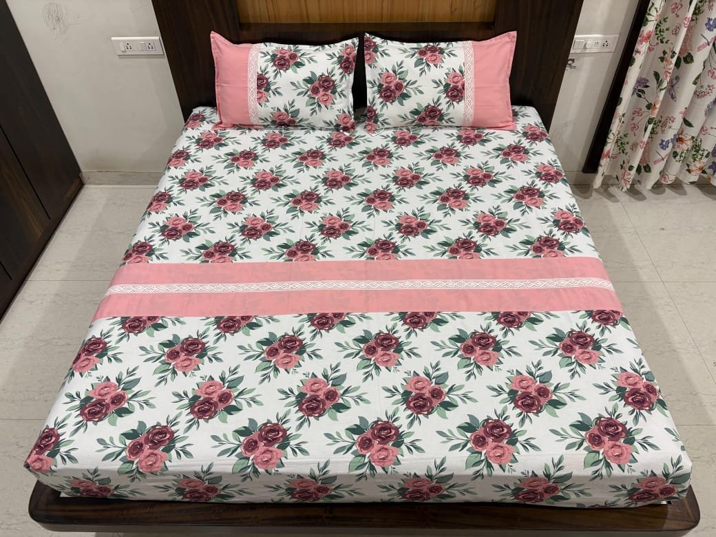 Premium Hotel White Bedsheet Set - Style 9